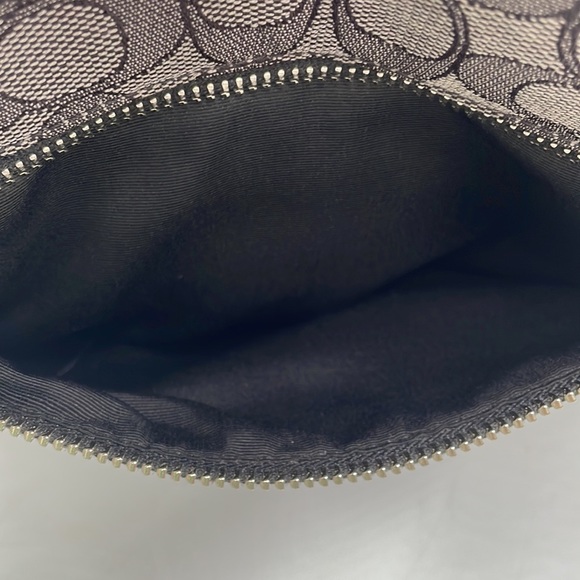 - Coach Black Signature Jacquard and Leather Tote Satchel Bag - Picture 8 of 11